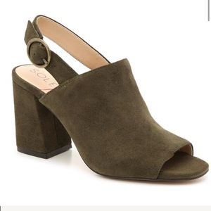 Sole Society Green Suede Block Heels